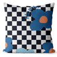 CHECKERED FLOWER PILLOW COVER