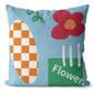 CHECKERED FLOWER PILLOW COVER